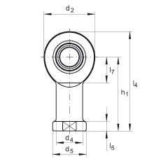 桿端軸承 GIR8-DO, 根據 DIN ISO 12 240-4 標準，帶右旋內螺紋，需維護