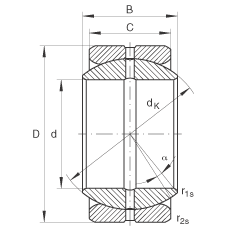 關(guān)節(jié)軸承 GE63-ZO, 根據(jù) DIN ISO 12 240-1 標(biāo)準(zhǔn)，英制尺寸，需維護(hù)