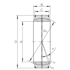 關(guān)節(jié)軸承 GE20-DO, 根據(jù) DIN ISO 12 240-1 標準，需維護
