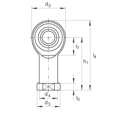 桿端軸承 GIKPR16-PW, 根據 DIN ISO 12 240-4 標準，帶右旋小螺距內螺紋，需維護