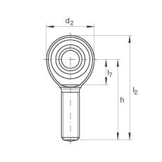 桿端軸承 GAKL20-PW, 根據(jù) DIN ISO 12 240-4 標(biāo)準(zhǔn)，帶左旋外螺紋，需維護