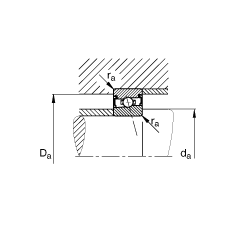 主軸軸承 HSS7008-E-T-P4S, 調節，成對安裝，接觸角 α = 25°，兩側唇密封，非接觸，限制公差