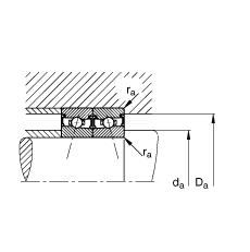 主軸軸承 HSS7008-E-T-P4S, 調節，成對安裝，接觸角 α = 25°，兩側唇密封，非接觸，限制公差