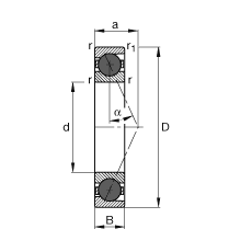 主軸軸承 HCB7024-E-T-P4S, 調(diào)節(jié)，成對(duì)或單元安裝，接觸角 α = 25°，陶瓷球，限制公差