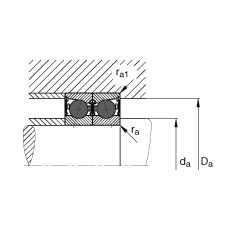 主軸軸承 HCB7205-C-2RSD-T-P4S, 調節，成對或單元安裝，接觸角 α = 15°，陶瓷球，兩側唇密封，非接觸，限制公差