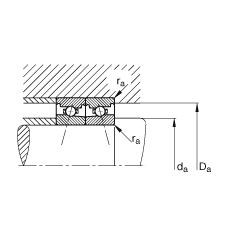 主軸軸承 HS7008-C-T-P4S, 調節，成對安裝，接觸角 α = 15°，限制公差