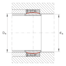 大的關(guān)節(jié)軸承 GE900-DW-2RS2, 根據(jù) DIN ISO 12 240-1 標(biāo)準(zhǔn), 免維護(hù)，兩側(cè)密封